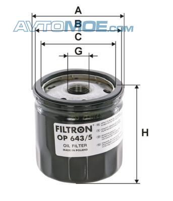 Фильтр масляный OP6435 FILTRON OP6435