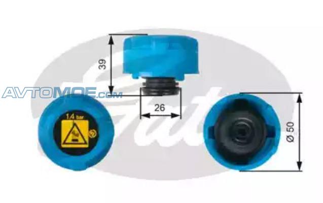 Крышка бачка расширительного RC216 GATES RC216