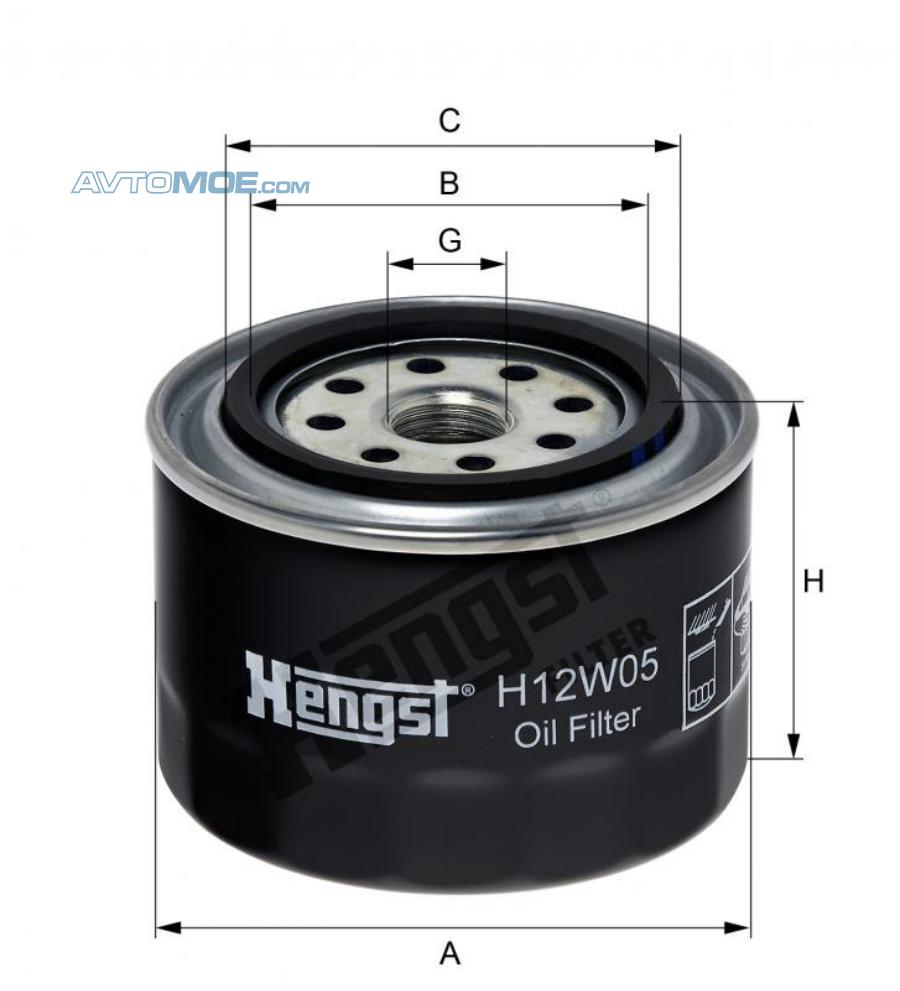 Фильтр масляный H12W05 HENGST H12W05