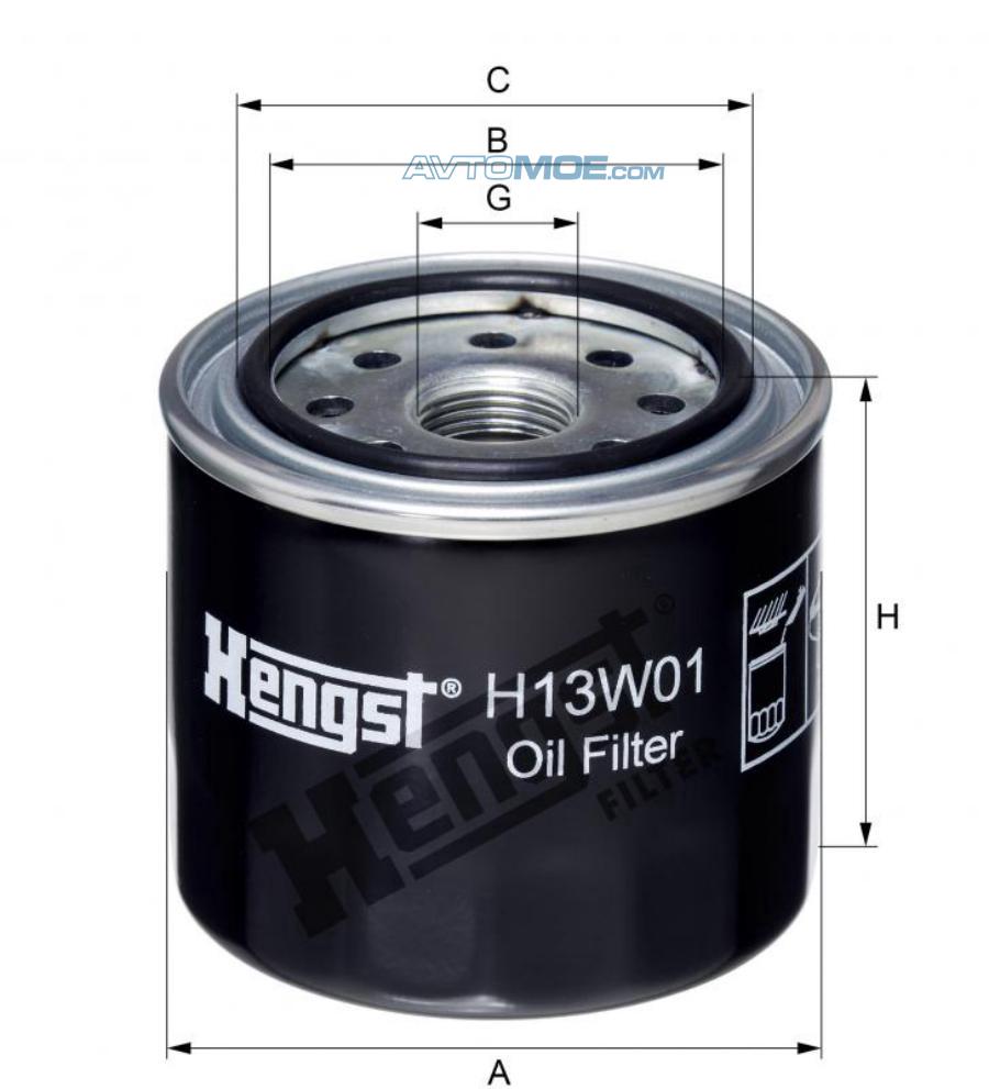Фильтр масляный H13W01 HENGST H13W01