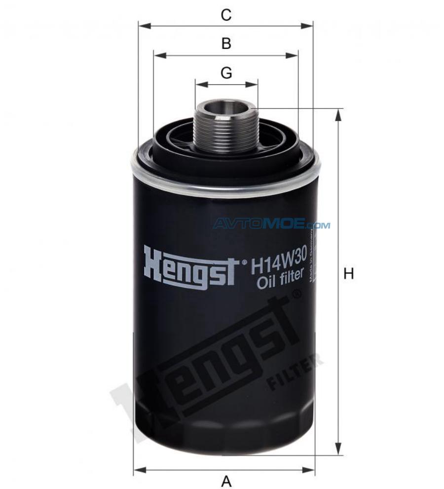 Фильтр масляный H14W30 HENGST H14W30