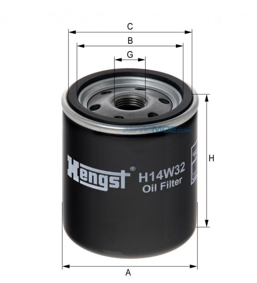 Фильтр масляный H14W32 HENGST H14W32