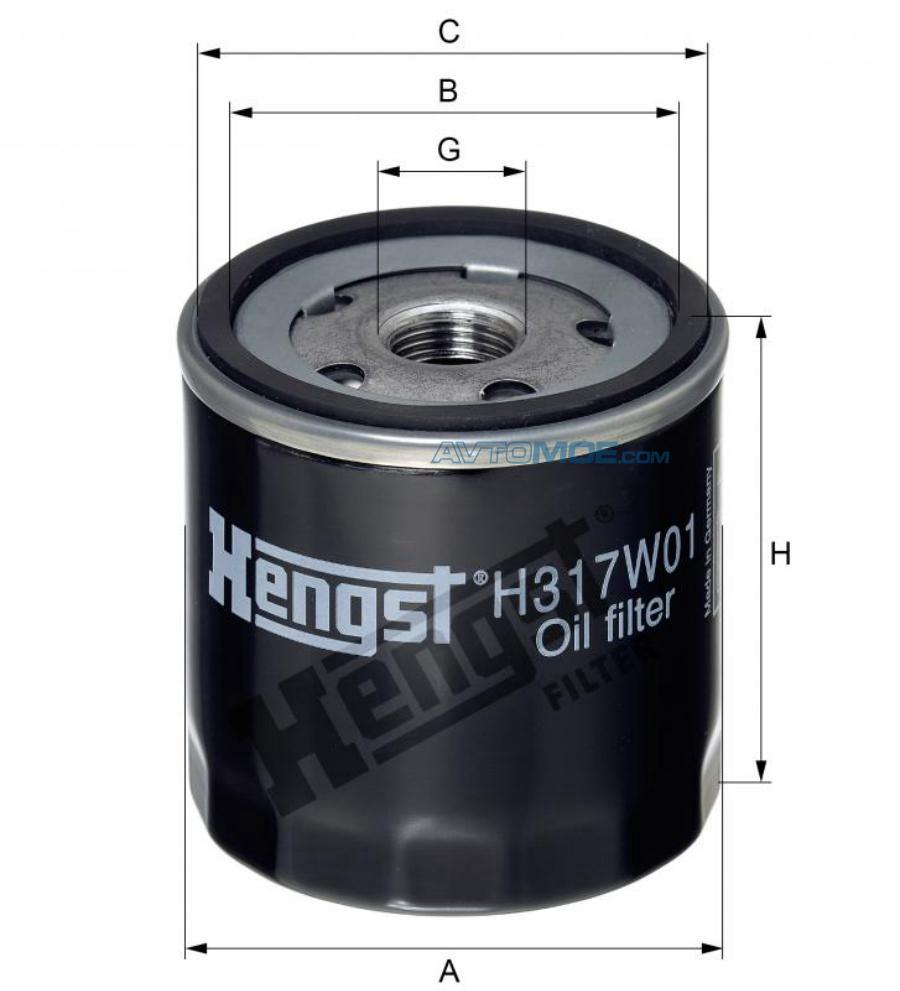 Фильтр масляный H317W01 HENGST H317W01