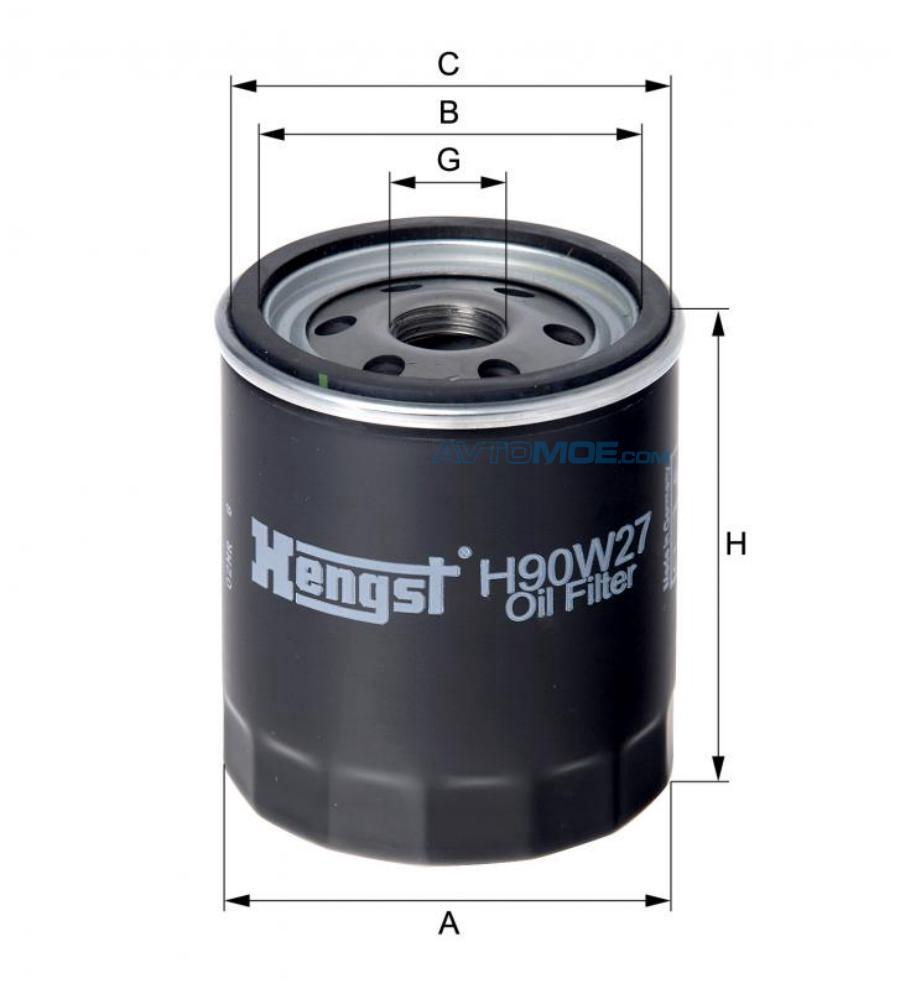 Фильтр масляный H90W27 HENGST H90W27
