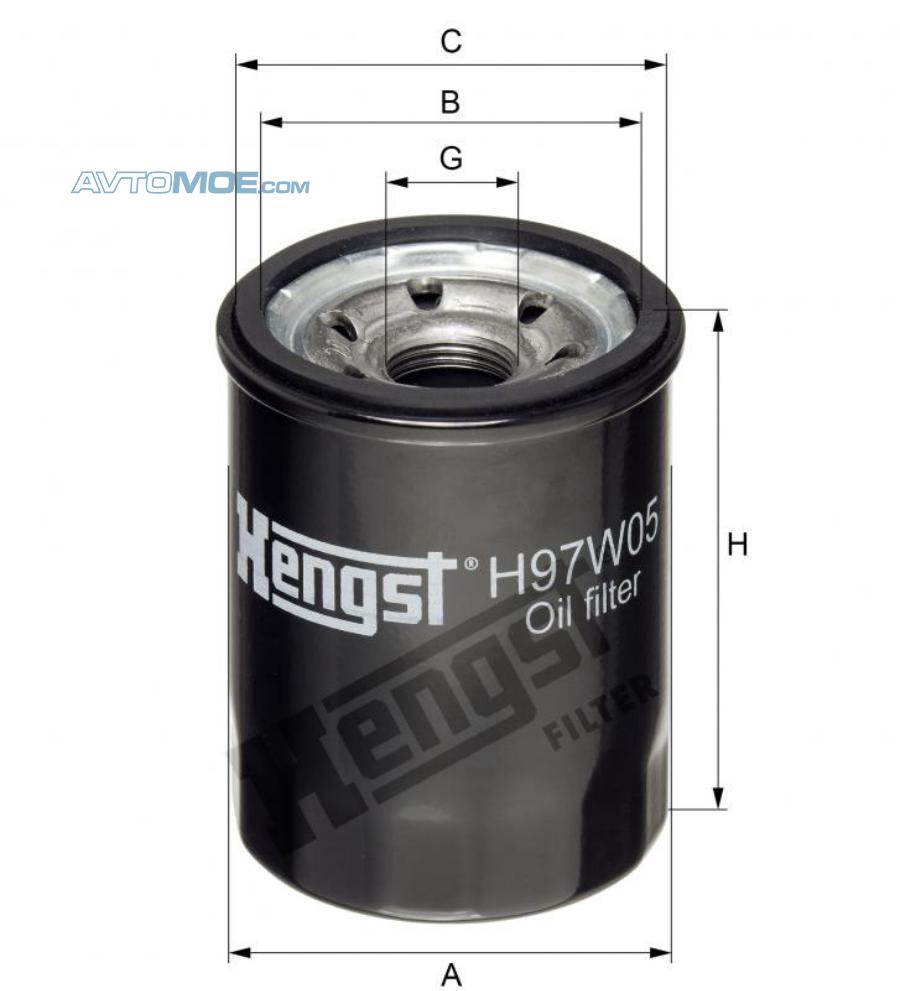Фильтр масляный H97W05 HENGST H97W05