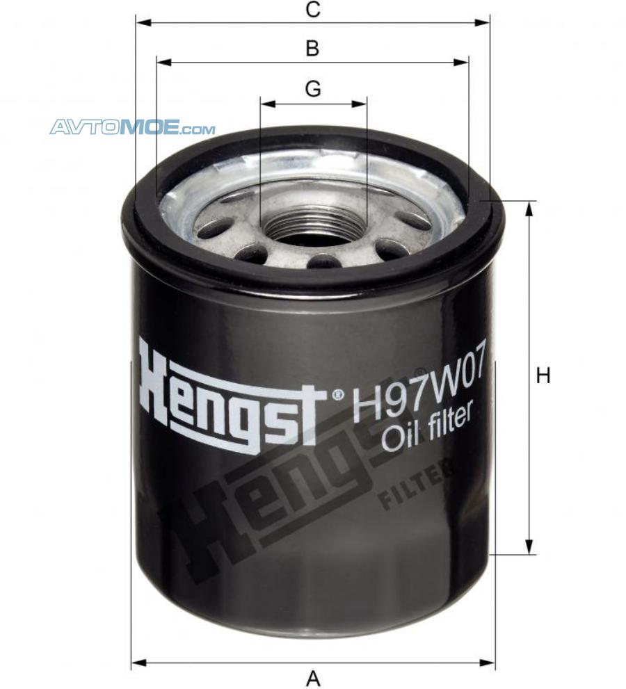 Фильтр масляный H97W07 HENGST H97W07
