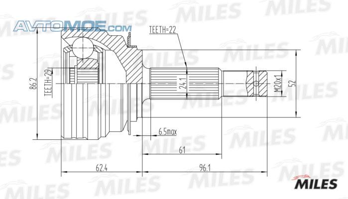 ШРУС наружный GA20076 MILES GA20076