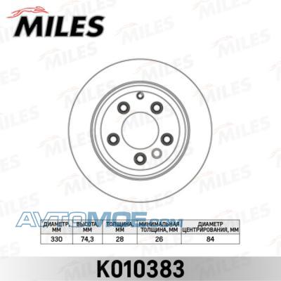 Диск тормозной K010383 MILES K010383