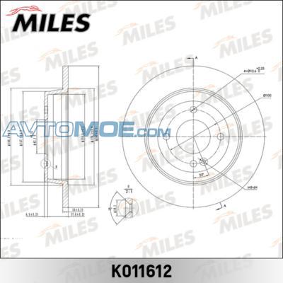 Диск тормозной K011612 MILES K011612