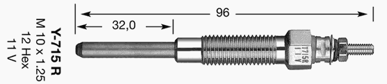 Свеча накаливания Y715R NGK Y715R