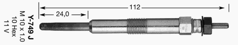 Свеча накаливания Y749J NGK Y749J