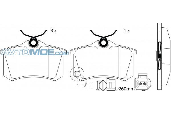 Колодки тормозные PN0019W NIBK PN0019W
