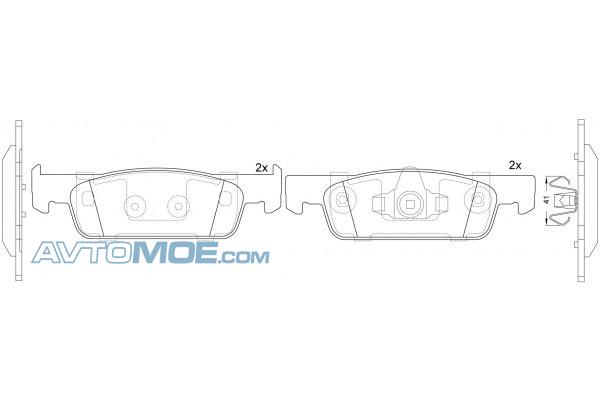 Колодки тормозные PN43001 NIBK PN43001