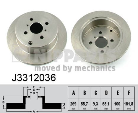 Диск тормозной J3312036 NIPPARTS J3312036
