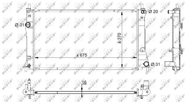 Радиатор охлаждения 59205 NRF 59205