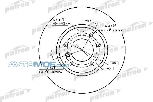 Диск тормозной PBD2555 PATRON PBD2555