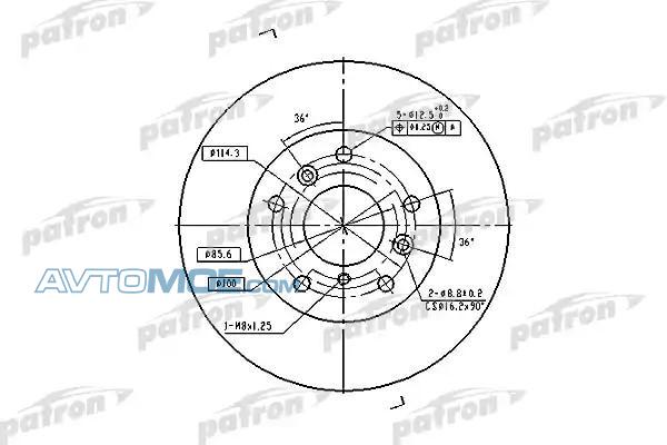 Диск тормозной PBD2571 PATRON PBD2571