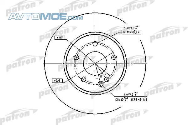 Диск тормозной PBD2779 PATRON PBD2779