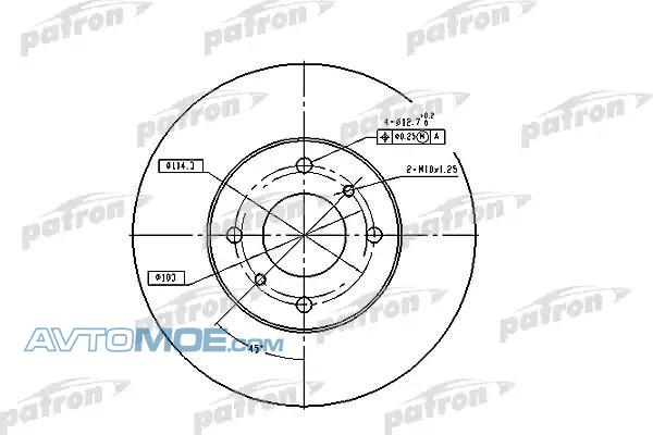 Диск тормозной PBD4169 PATRON PBD4169