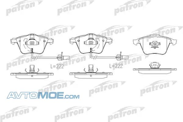 Колодки тормозные PBP1629 PATRON PBP1629