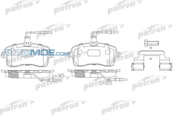 Колодки тормозные PBP1725 PATRON PBP1725