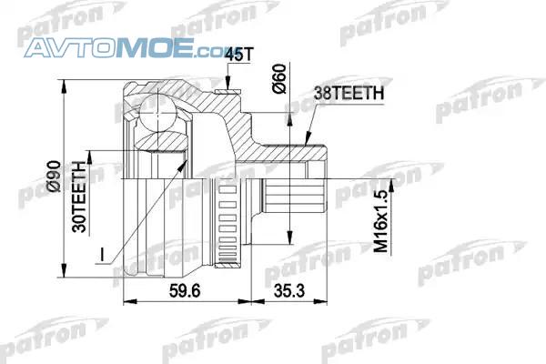 ШРУС наружный PCV1377 PATRON PCV1377