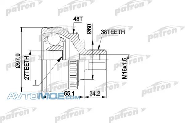 ШРУС наружный PCV1389 PATRON PCV1389
