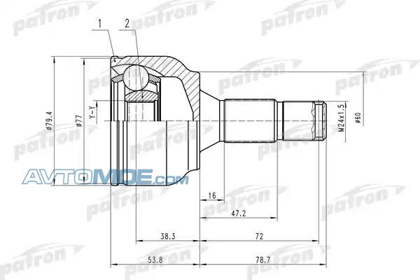 ШРУС наружный PCV1456 PATRON PCV1456
