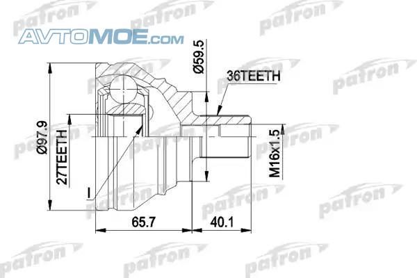 ШРУС наружный PCV1463 PATRON PCV1463