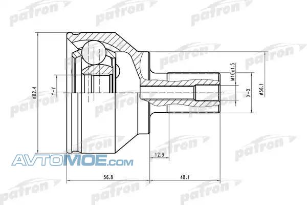 ШРУС наружный PCV1563 PATRON PCV1563
