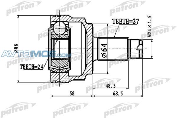 ШРУС наружный PCV1796 PATRON PCV1796
