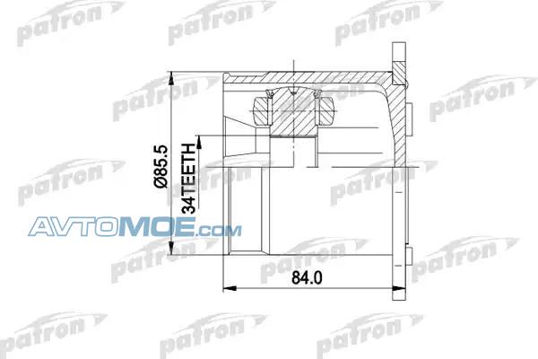 ШРУС внутренний PCV5031 PATRON PCV5031