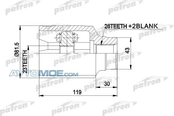 ШРУС внутренний PCV8301 PATRON PCV8301