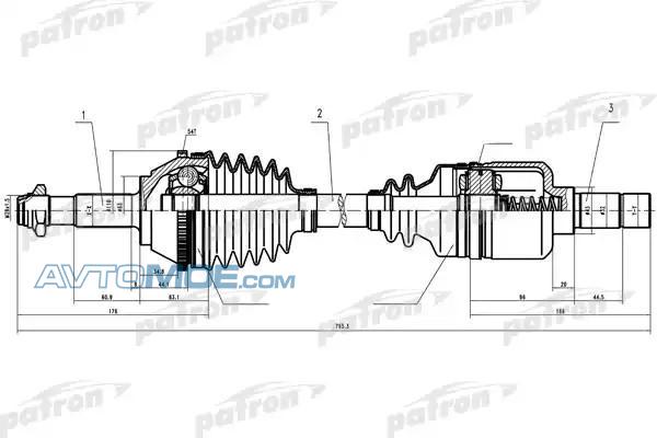 Вал приводной PDS0086 PATRON PDS0086