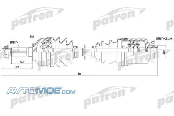 Вал приводной PDS0301 PATRON PDS0301