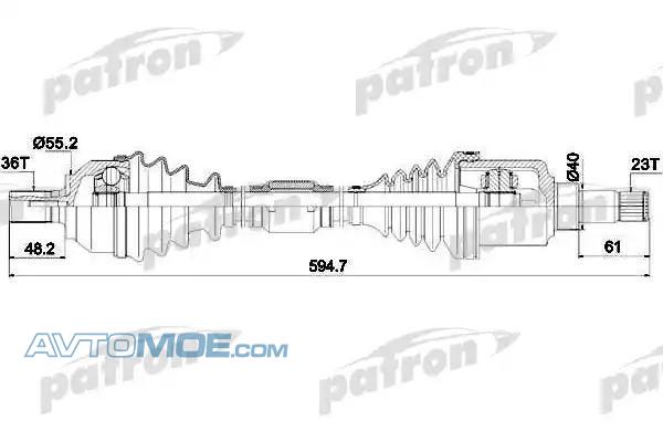 Полуось PDS0382 PATRON PDS0382