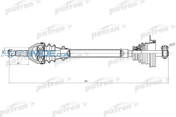 Вал приводной PDS0637 PATRON PDS0637