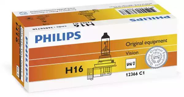 Лампа галогенная H16 12V- 19W (PGJ19-3) PHILIPS 12366C1