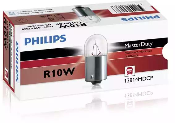 Лампа накаливания R10W 24V-10W (BA15s) MasterDuty PHILIPS 13814MDCP