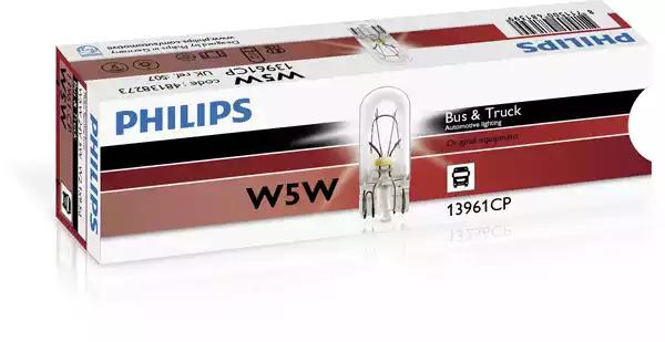 Лампа накаливания W5W 24V-5W (W2.1x9.5d) PHILIPS 13961CP