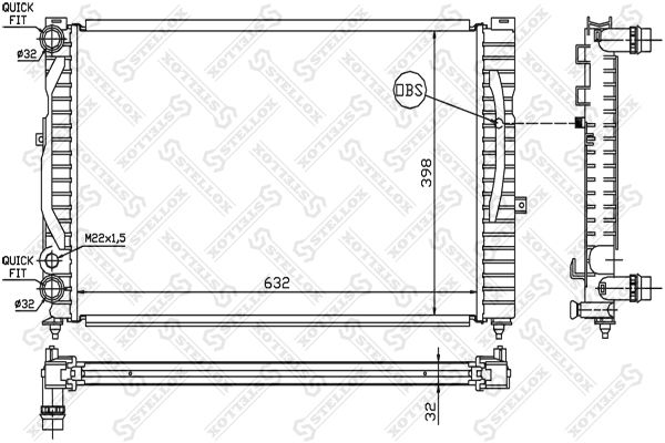 Радиатор охлаждения 1025021SX STELLOX 1025021SX