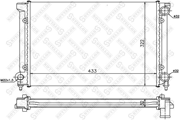 Радиатор охлаждения 1025049SX STELLOX 1025049SX