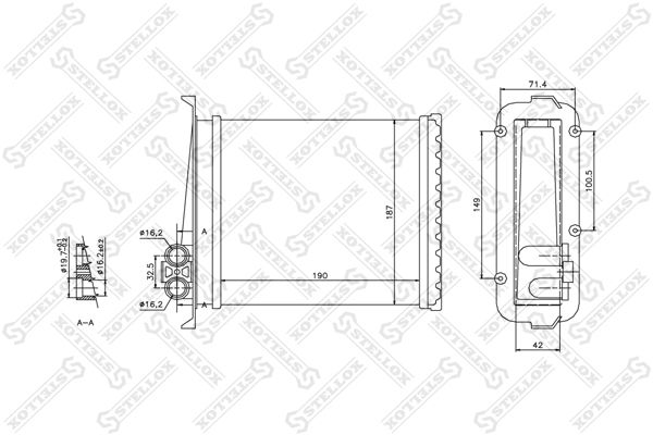 Радиатор печки 1035023SX STELLOX 1035023SX