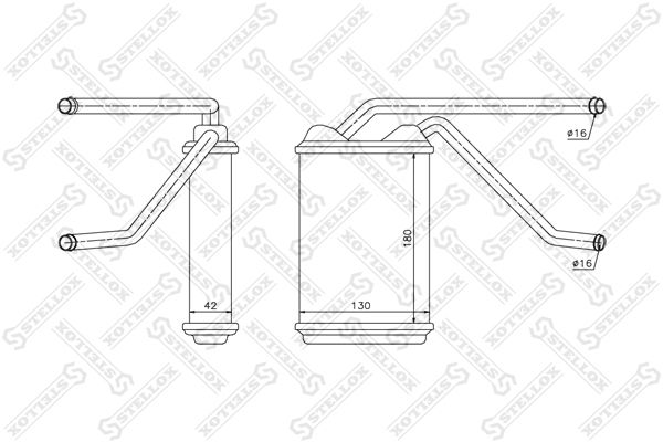 Радиатор отопителя 1035104SX STELLOX 1035104SX