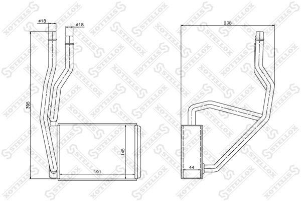 Радиатор отопителя 1035132SX STELLOX 1035132SX