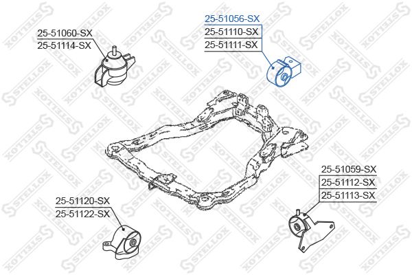 Опора двигателя 2551056SX STELLOX 2551056SX