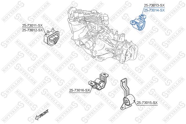 Опора двигателя 2573014SX STELLOX 2573014SX