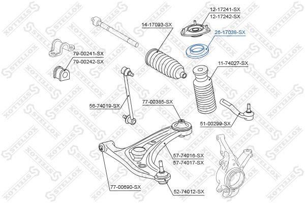 Подшипник опорный 2617038SX STELLOX 2617038SX