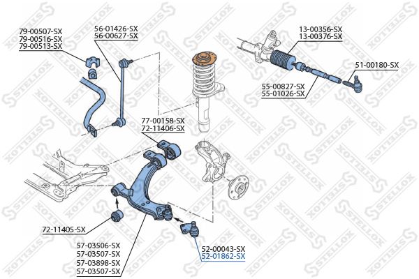 Опора шаровая 5201862SX STELLOX 5201862SX
