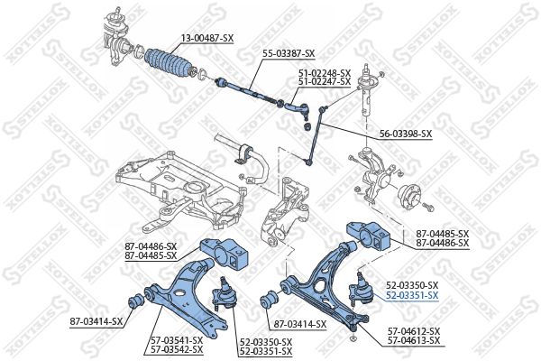 Опора шаровая правая 5203351SX STELLOX 5203351SX